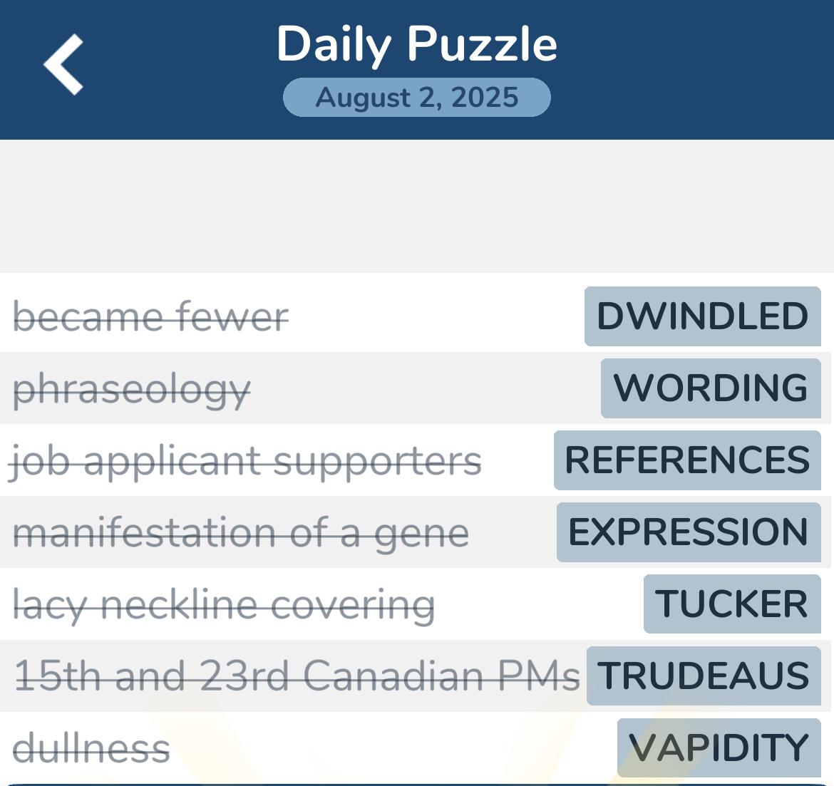 7 Little Words August 2 2025