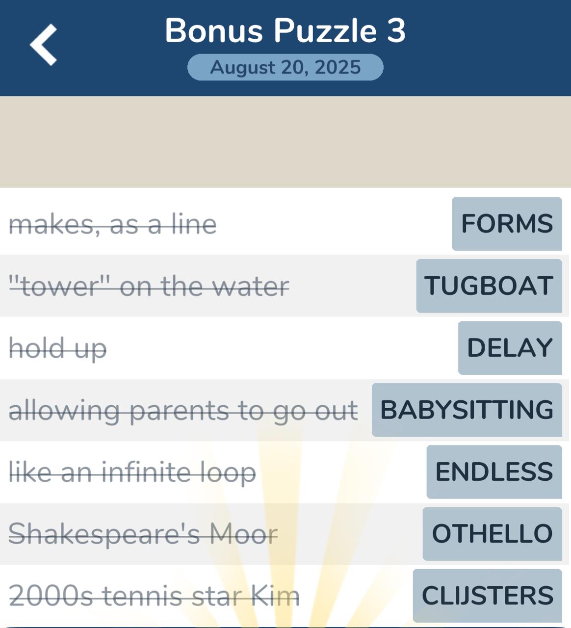 7 Little Words August 20 2025 3 7 Little Words August 20 2025 3