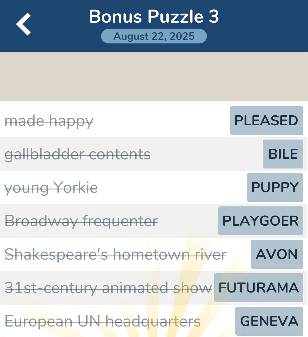 7 Little Words August 22 2025 3