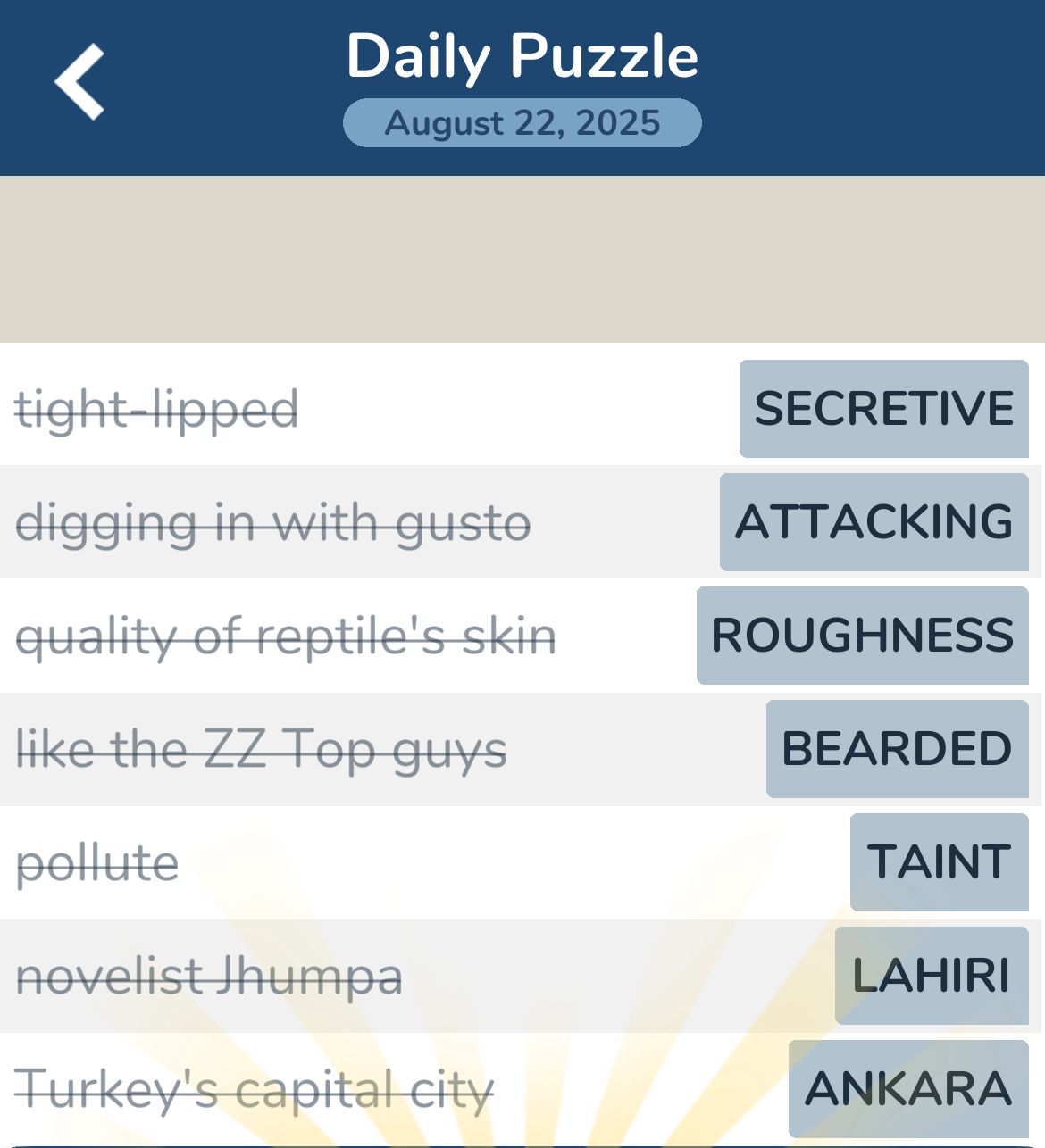 7 Little Words August 22 2025
