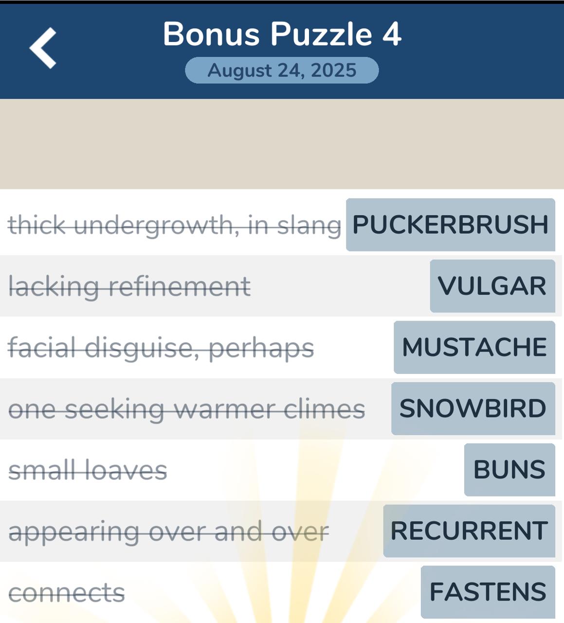 7 Little Words August 24 2025 4