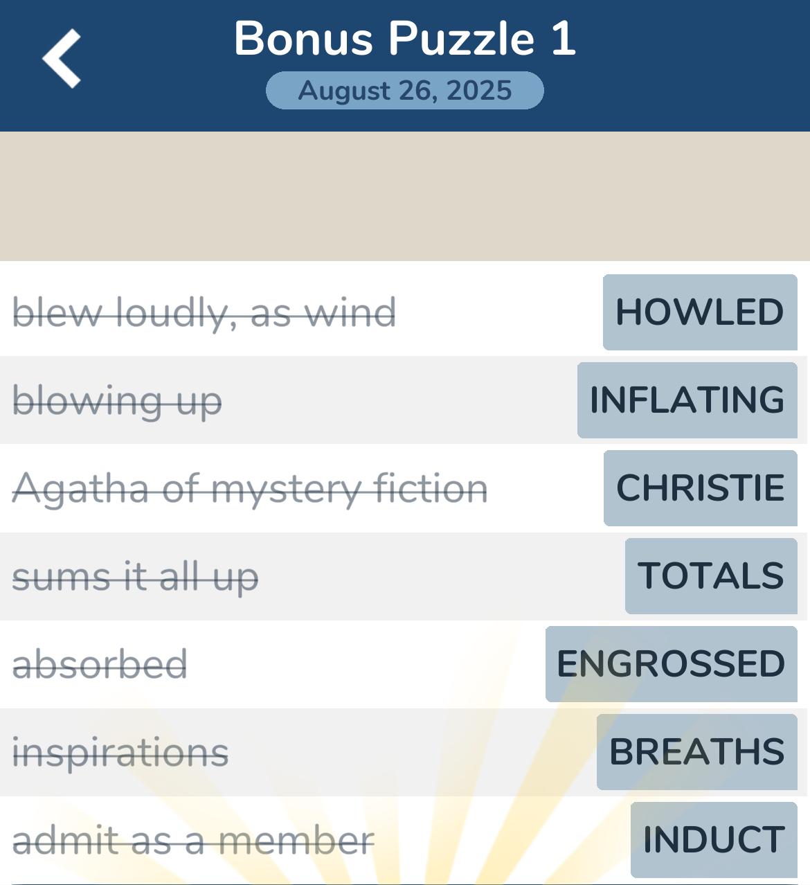 7 Little Words August 26 2025 1