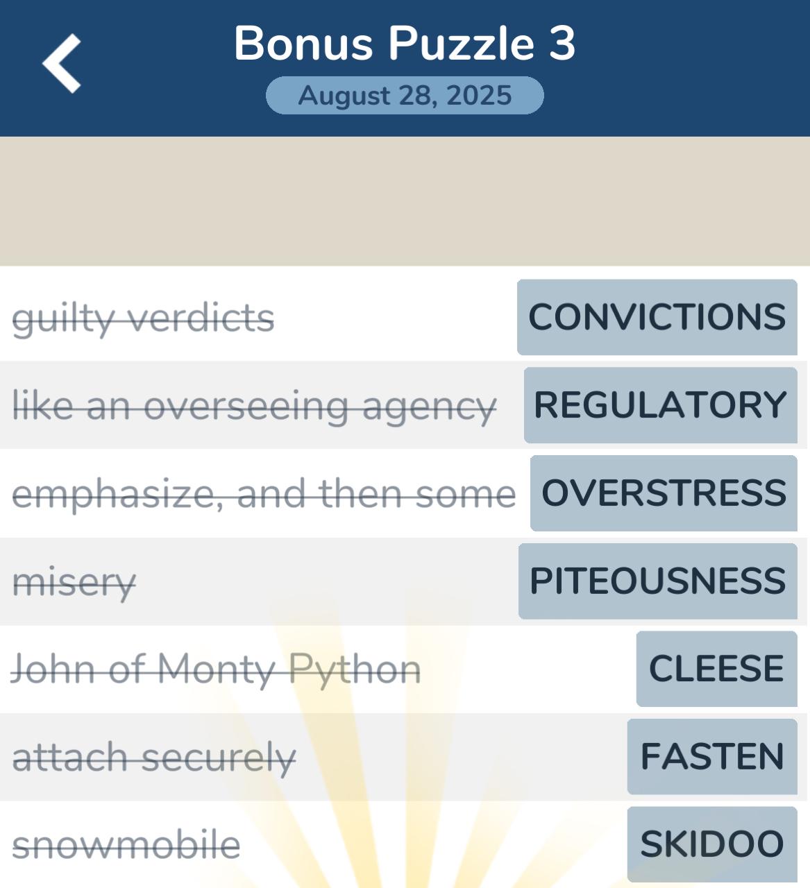 7 Little Words August 28 2025 3