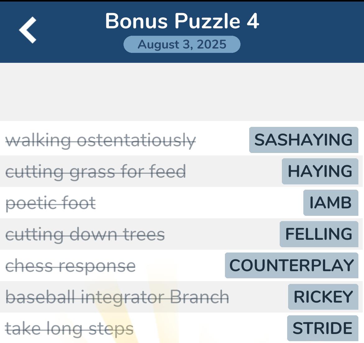 7 Little Words August 3 2025 4