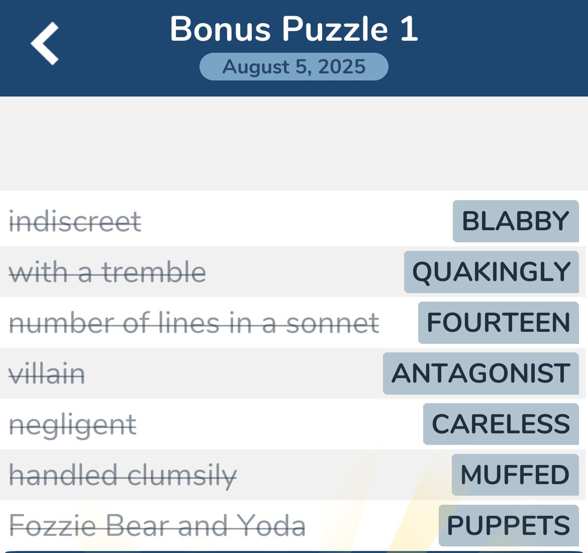 7 Little Words August 5 2025 1