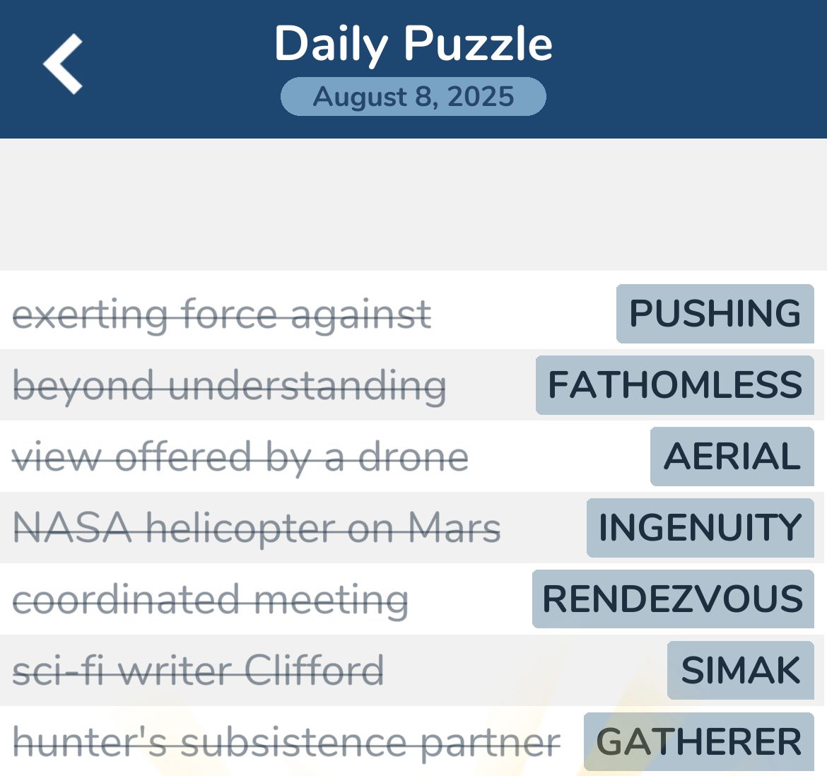 7 Little Words August 8 2025