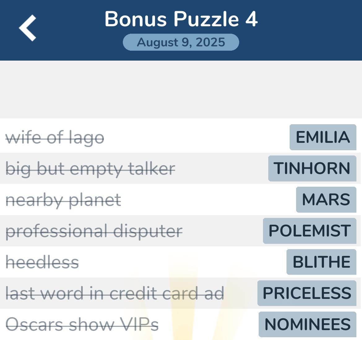 7 Little Words August 9 2025 4