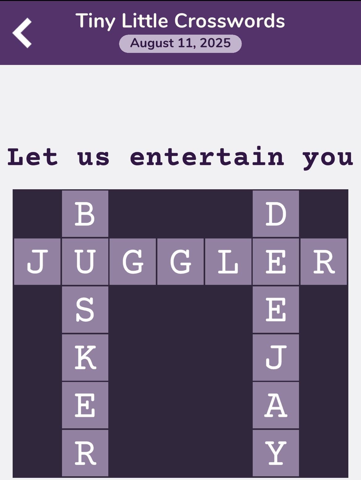 7 Little Words Tiny Little Crosswords August 11 2025