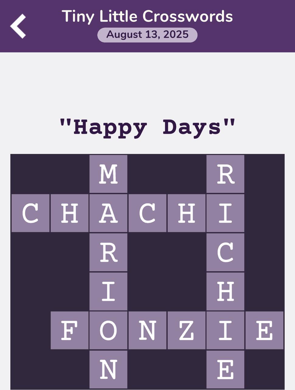 7 Little Words Tiny Little Crosswords August 13 2025