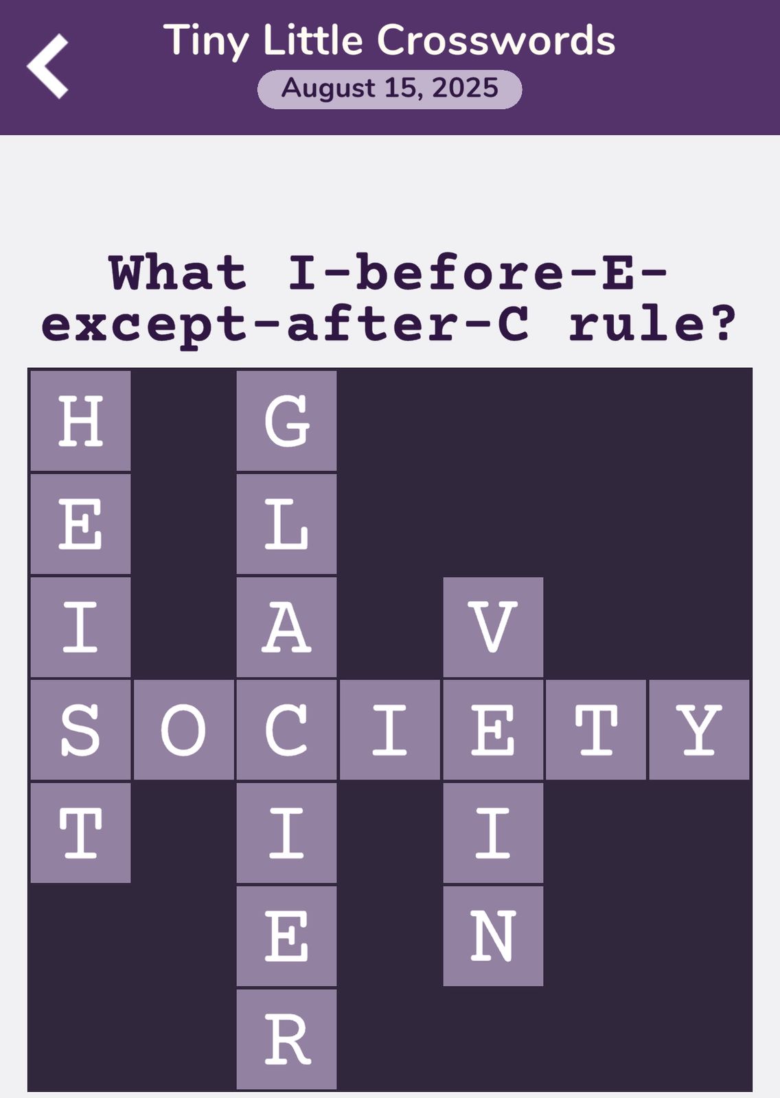 7 Little Words Tiny Little Crosswords August 15 2025