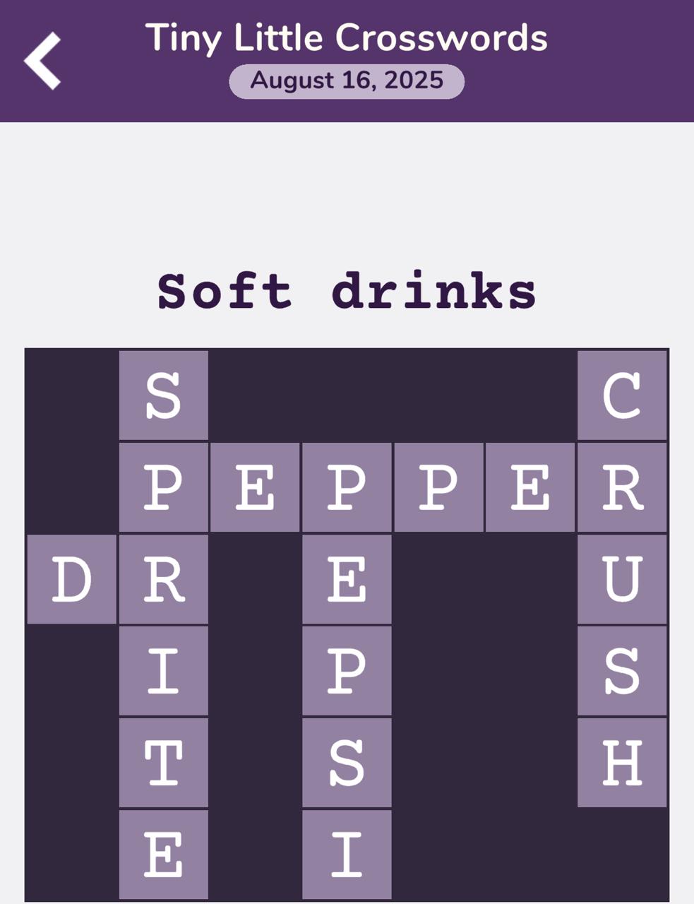 7 Little Words Tiny Little Crosswords August 16 2025