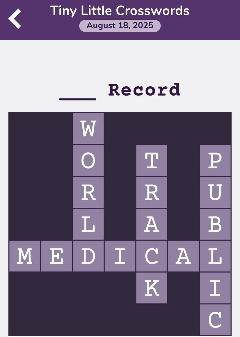 7 Little Words Tiny Little Crosswords August 18 2025