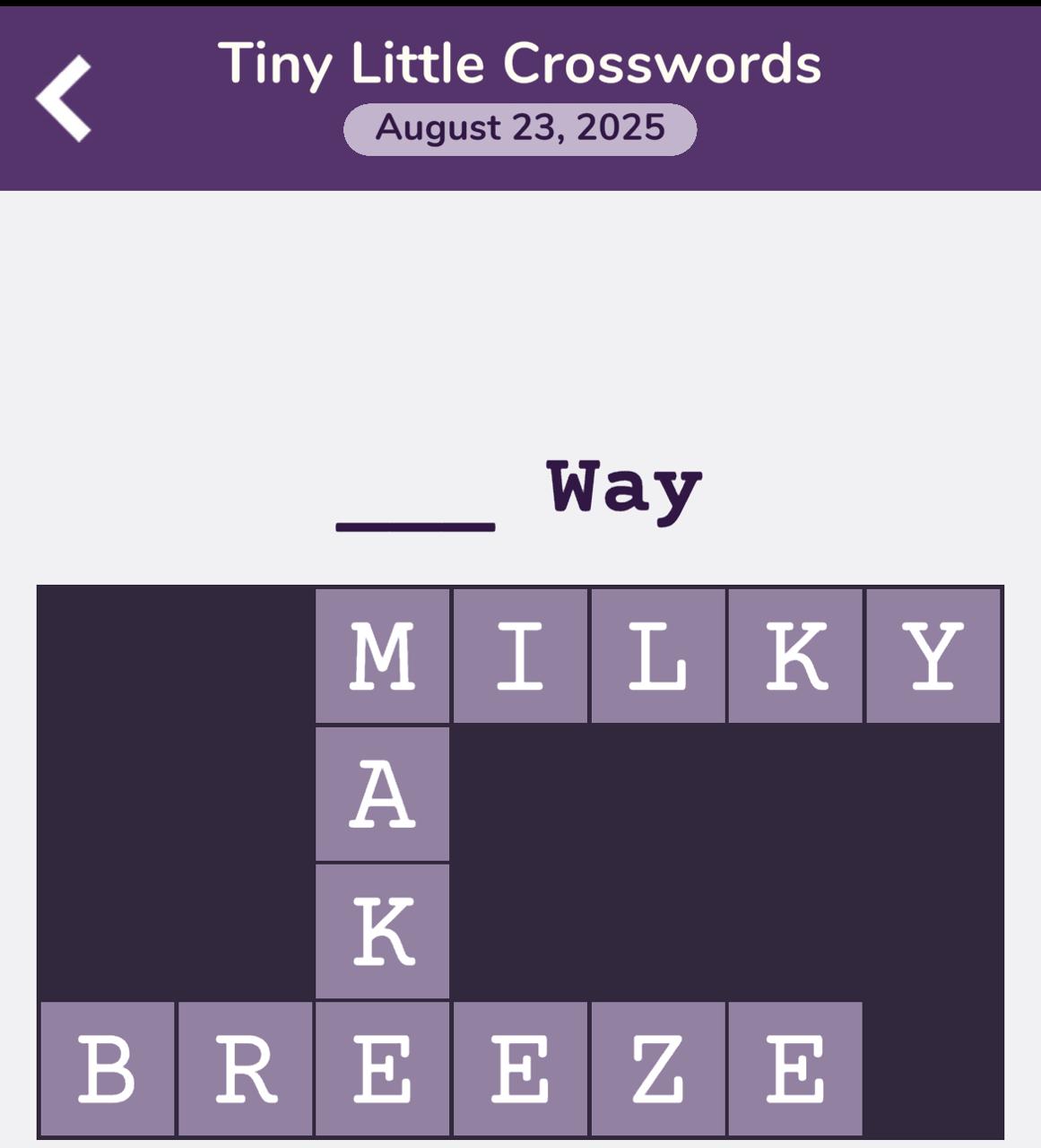 7 Little Words Tiny Little Crosswords August 23 2025