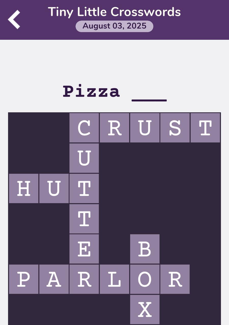 7 Little Words Tiny Little Crosswords August 3 2025
