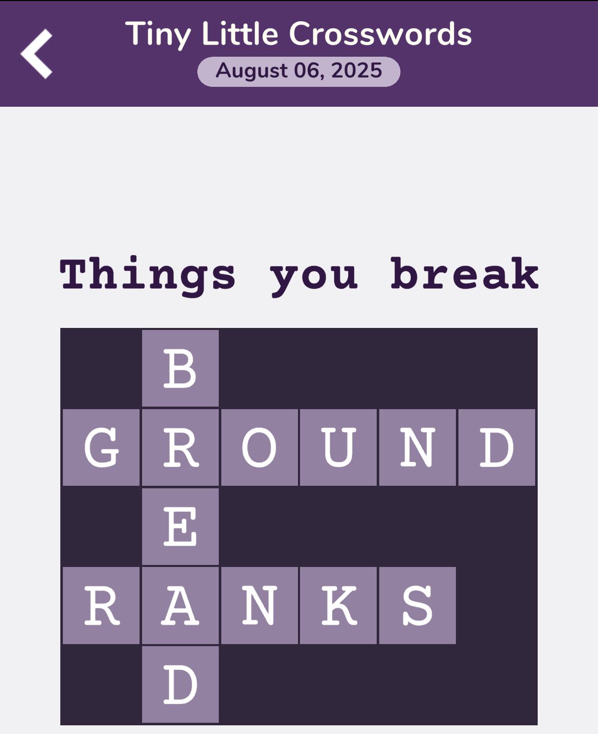 7 Little Words Tiny Little Crosswords August 6 2025