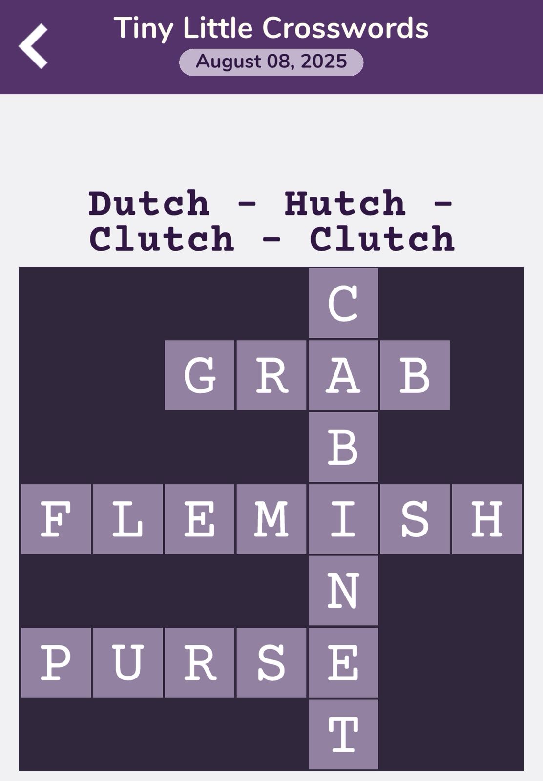 7 Little Words Tiny Little Crosswords August 8 2025