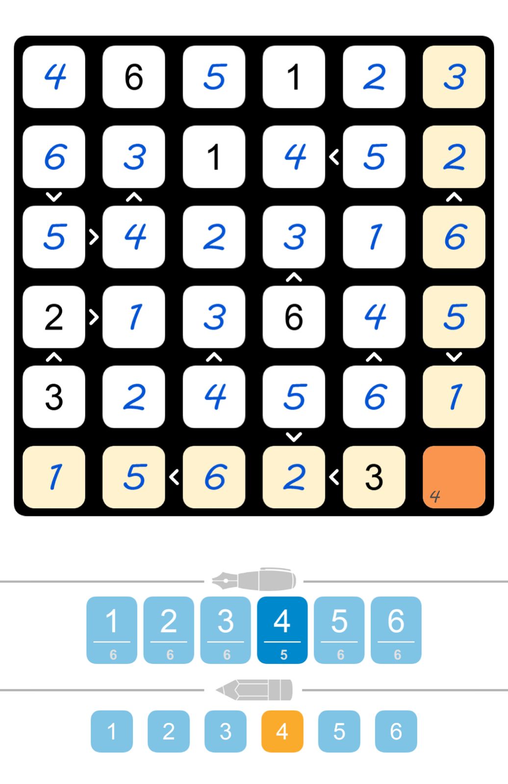 Puzzle Page Futoshiki August 22 2025