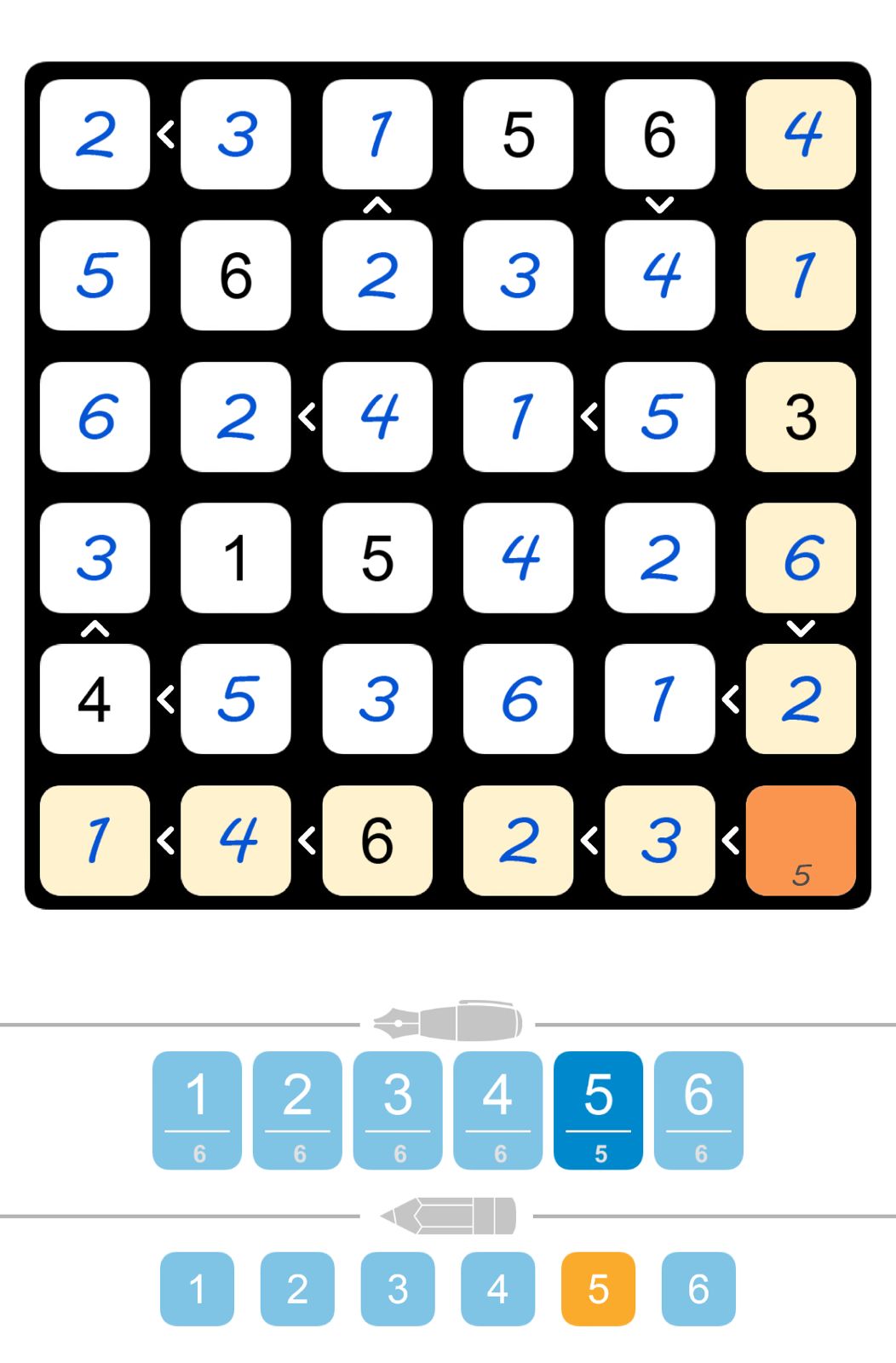 Puzzle Page Futoshiki August 23 2025