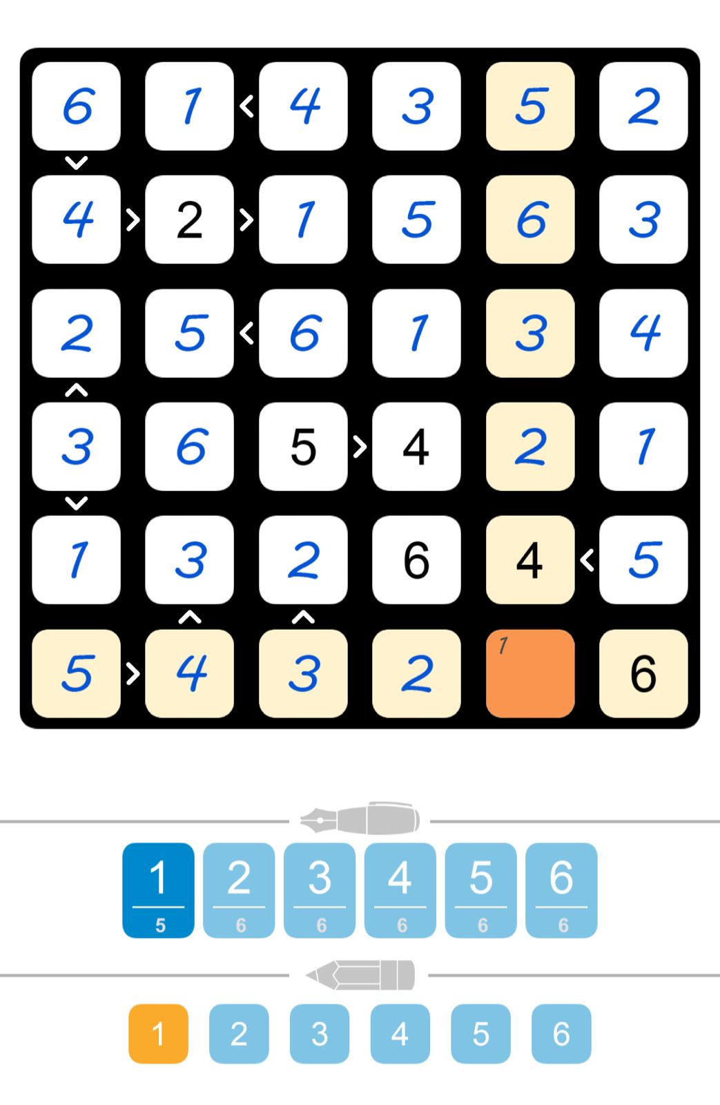 Puzzle Page Futoshiki August 29 2025