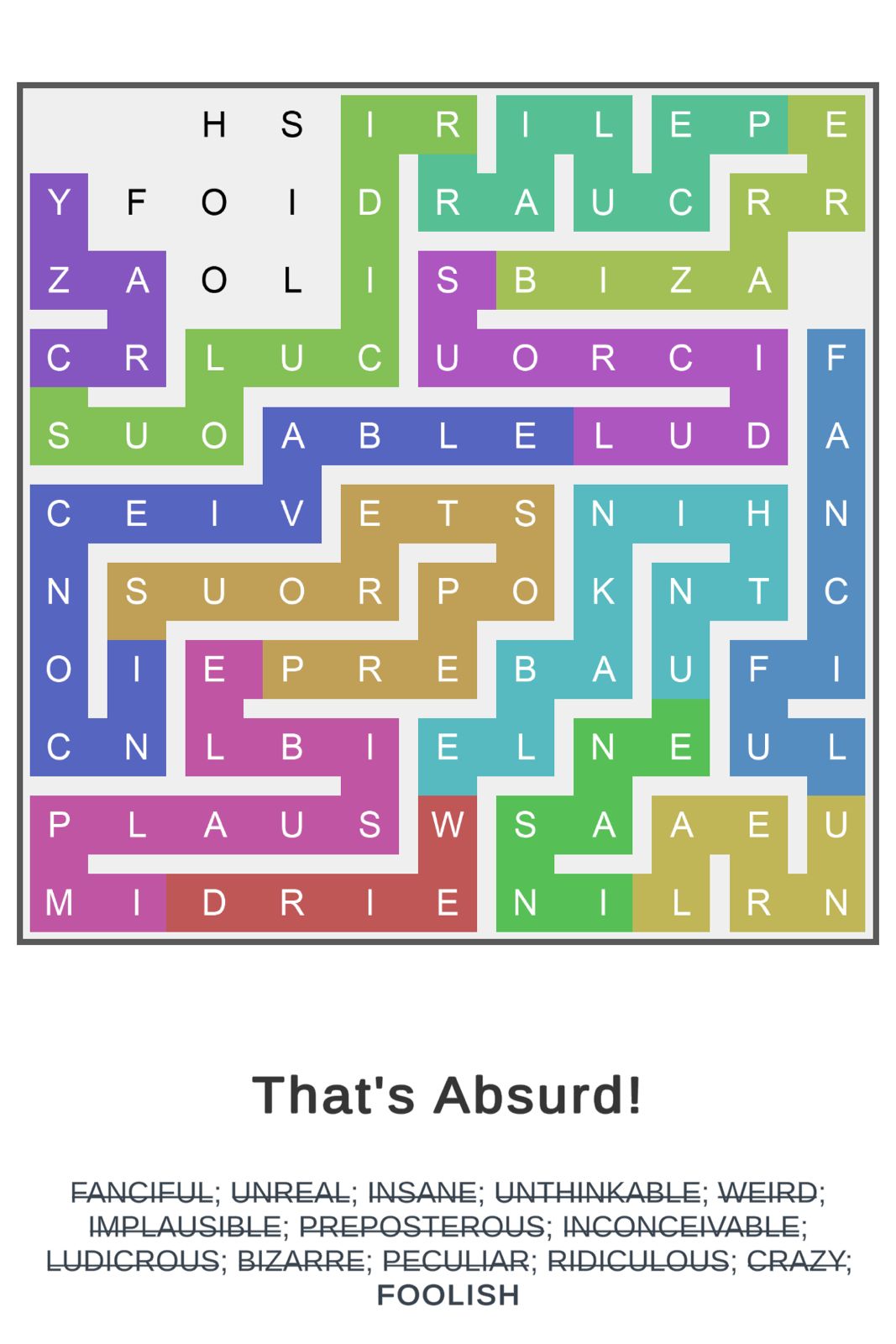 Puzzle Page Word Snake August 30 2025