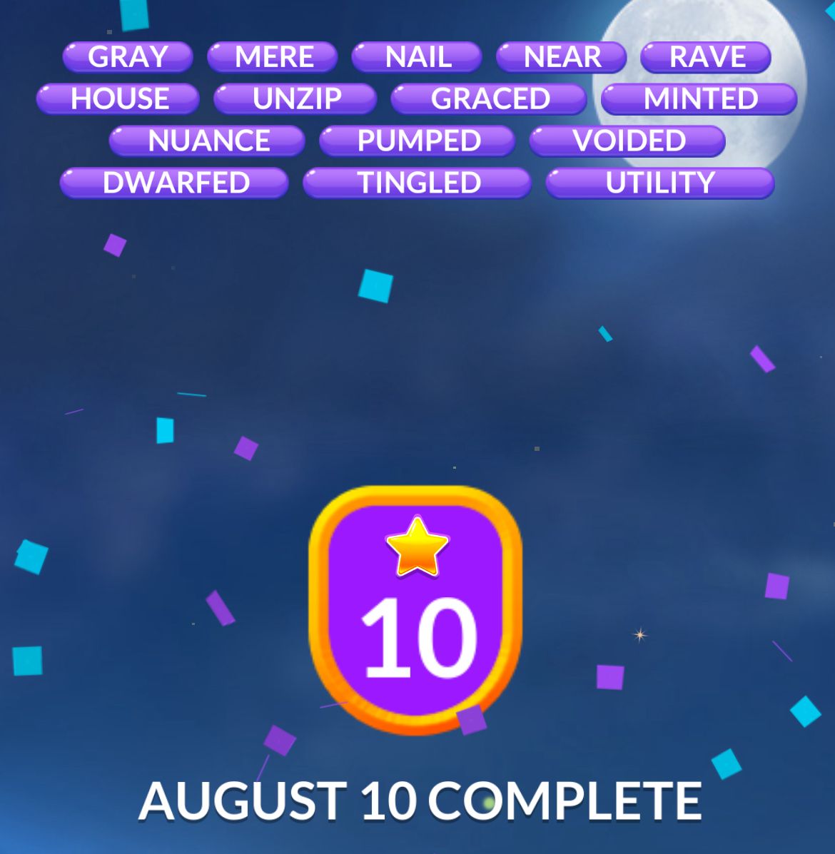 Word Stacks Daily Puzzle August 10 2025