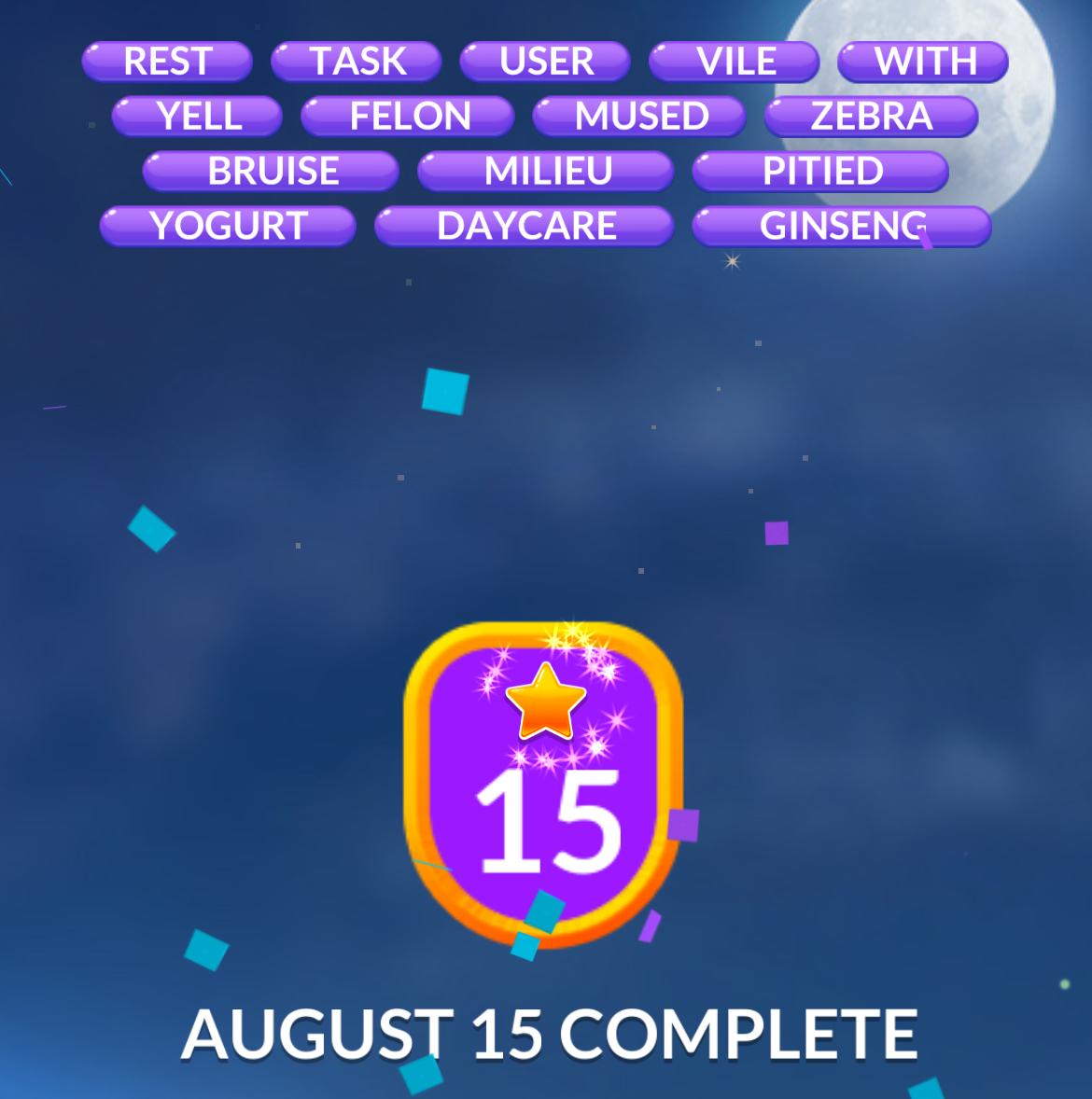 Word Stacks Daily Puzzle August 15 2025