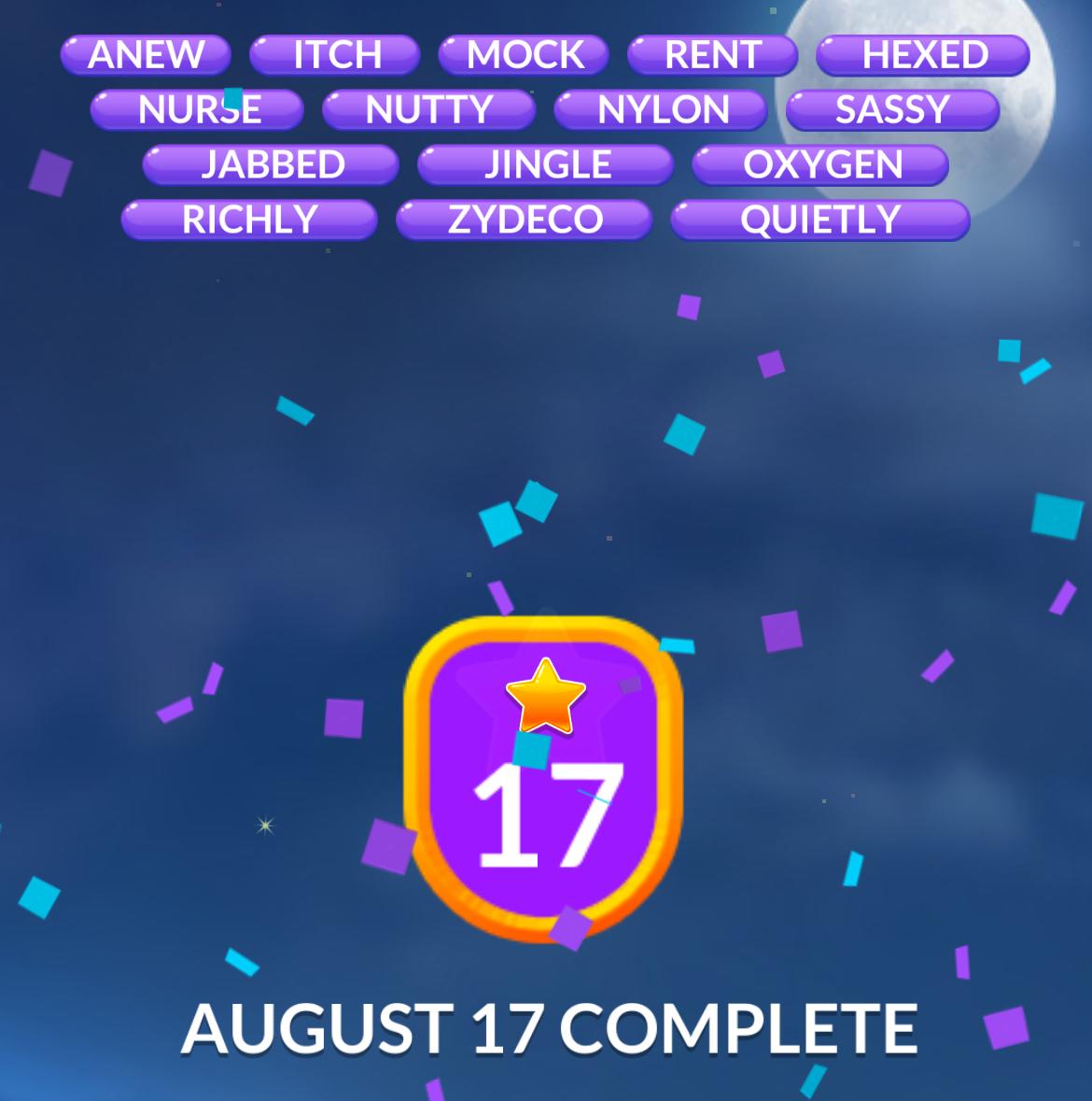 Word Stacks Daily Puzzle August 17 2025