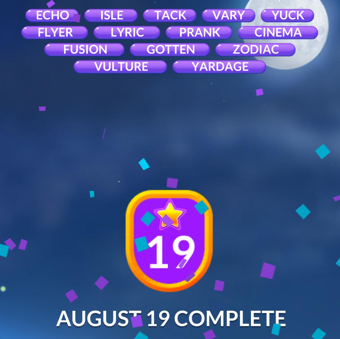Word Stacks Daily Puzzle August 19 2025