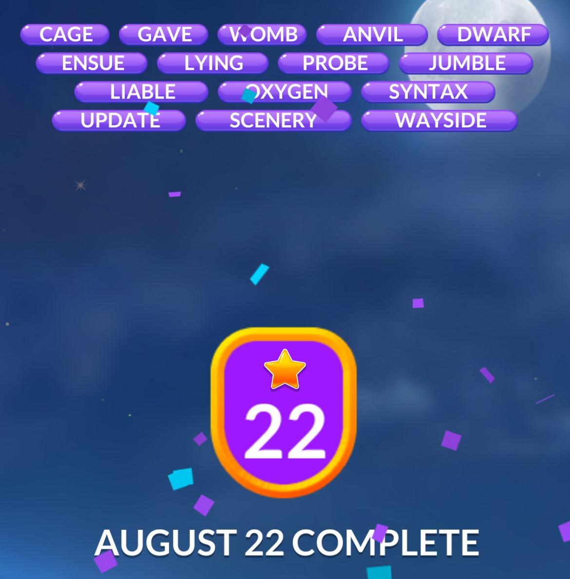 Word Stacks Daily Puzzle August 22 2025
