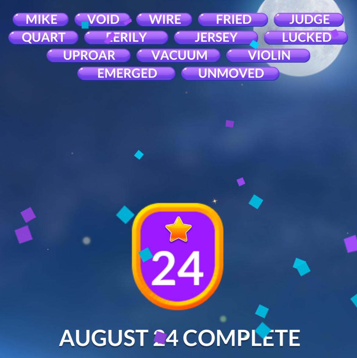 Word Stacks Daily Puzzle August 24 2025