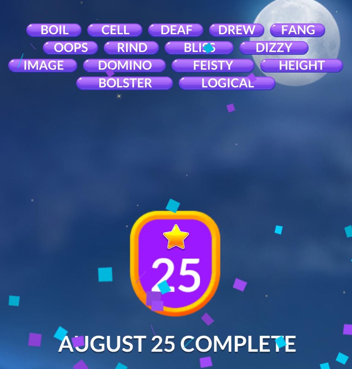 Word Stacks Daily Puzzle August 25 2025