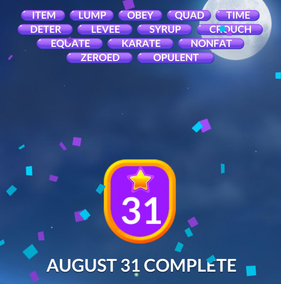 Word Stacks Daily Puzzle August 31 2025