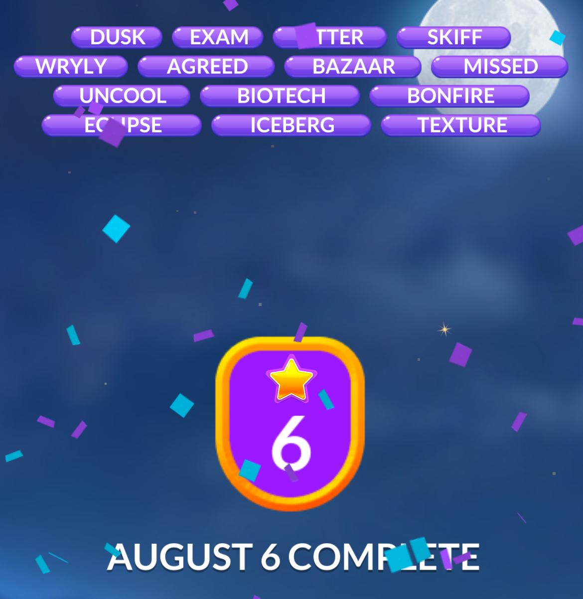 Word Stacks Daily Puzzle August 6 2025