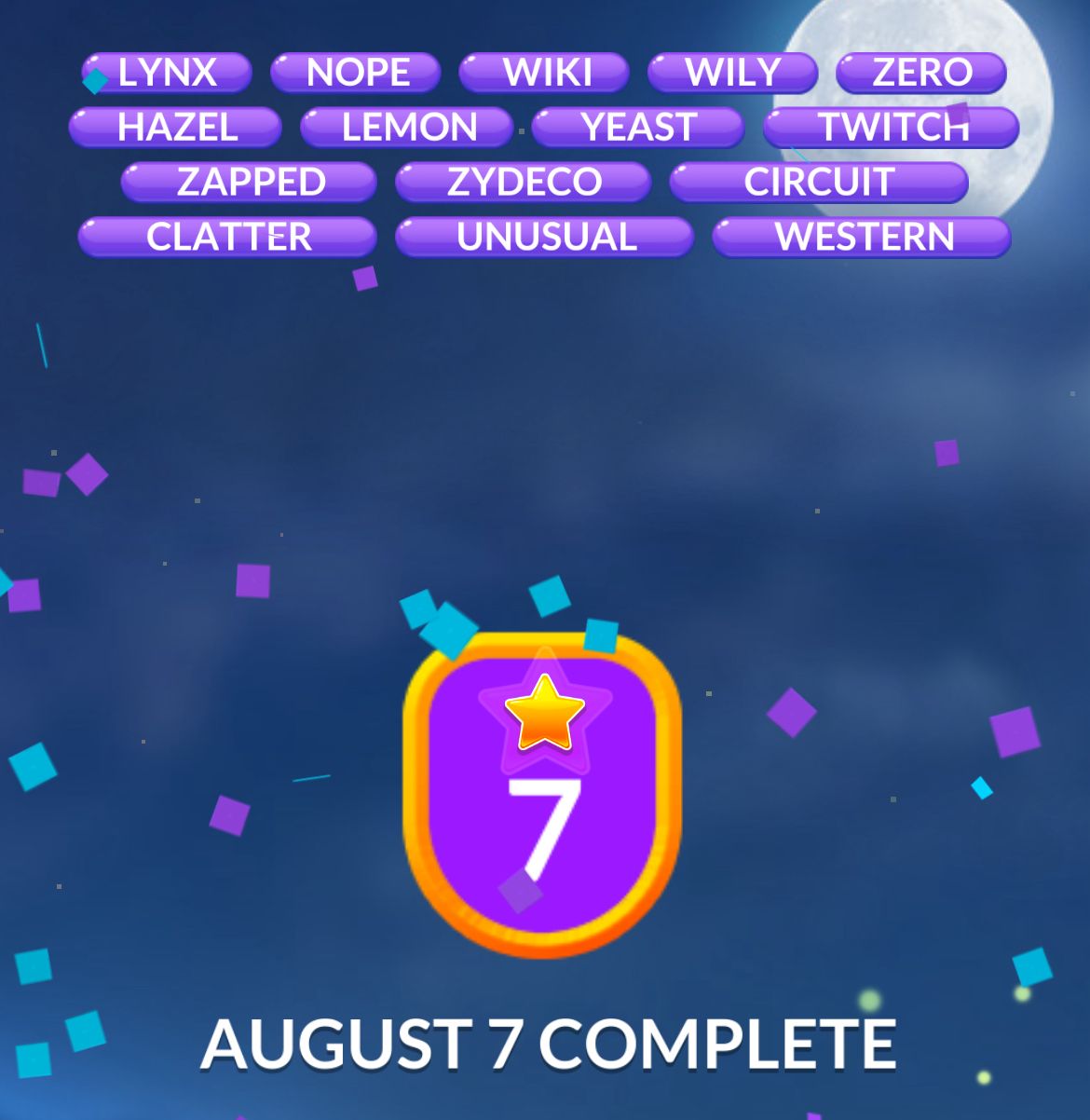 Word Stacks Daily Puzzle August 7 2025