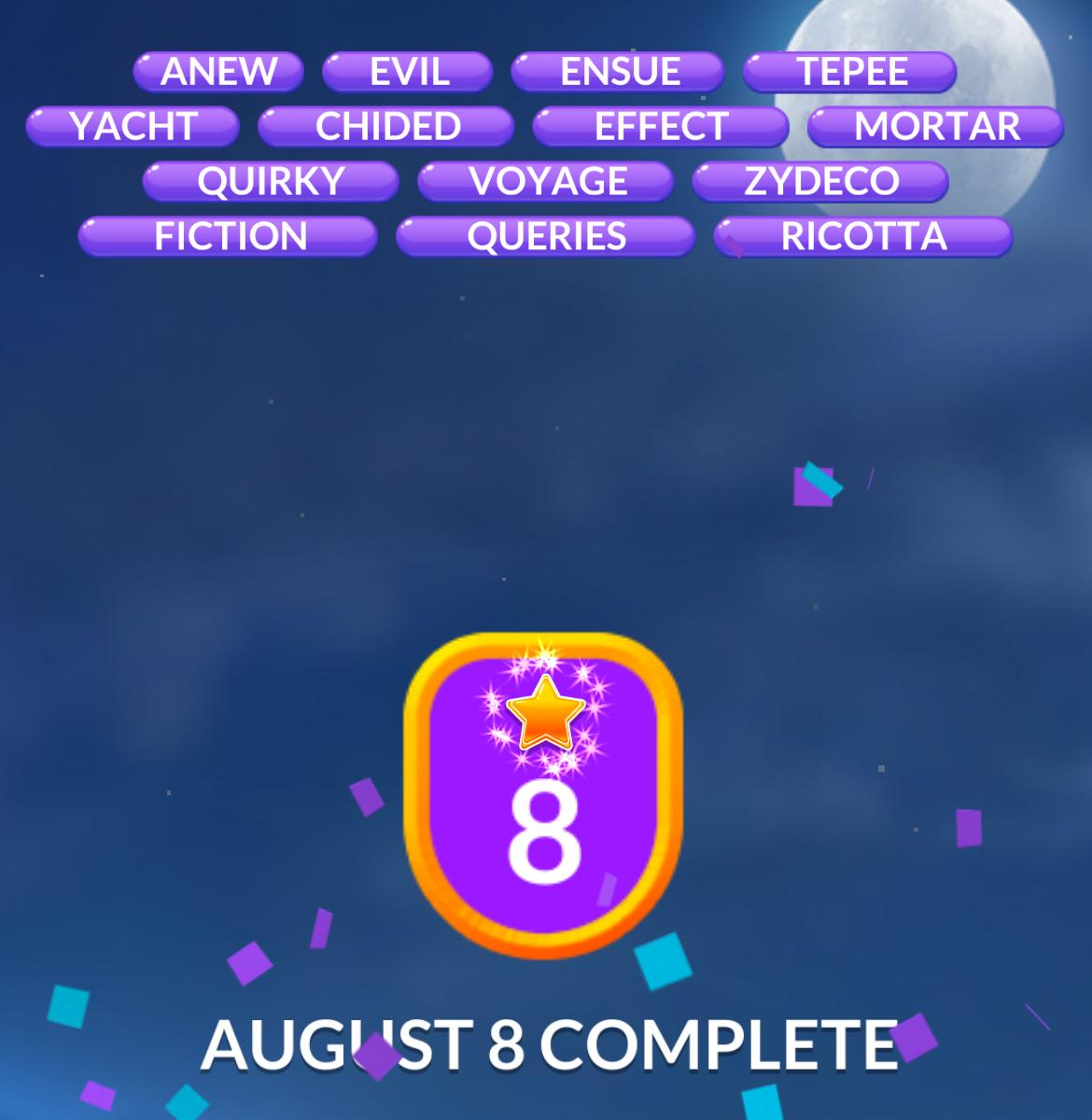 Word Stacks Daily Puzzle August 8 2025