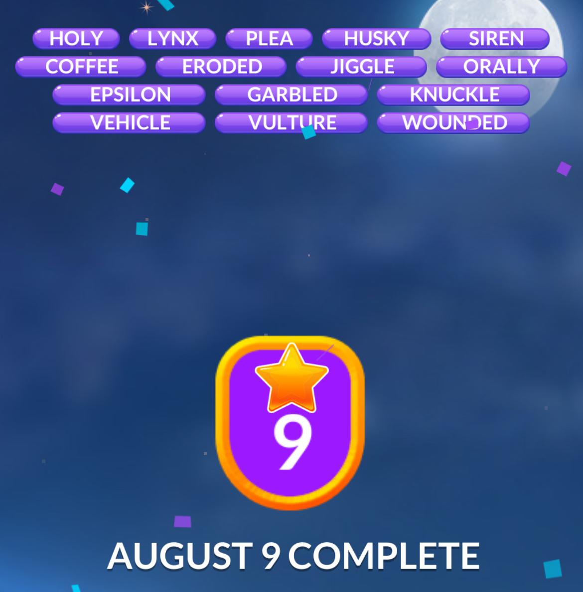 Word Stacks Daily Puzzle August 9 2025