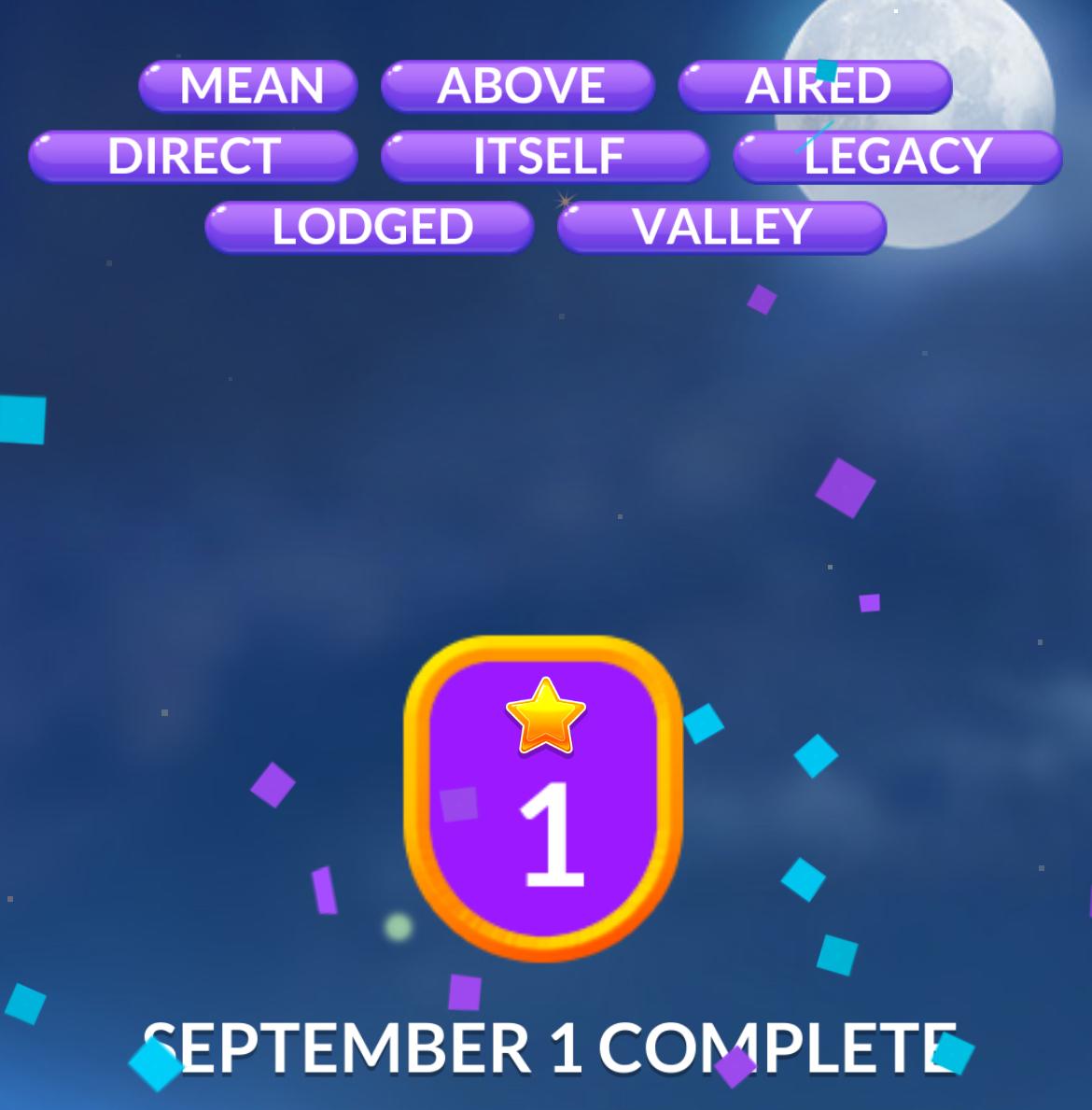 Word Stacks Daily Puzzle September 1 2025