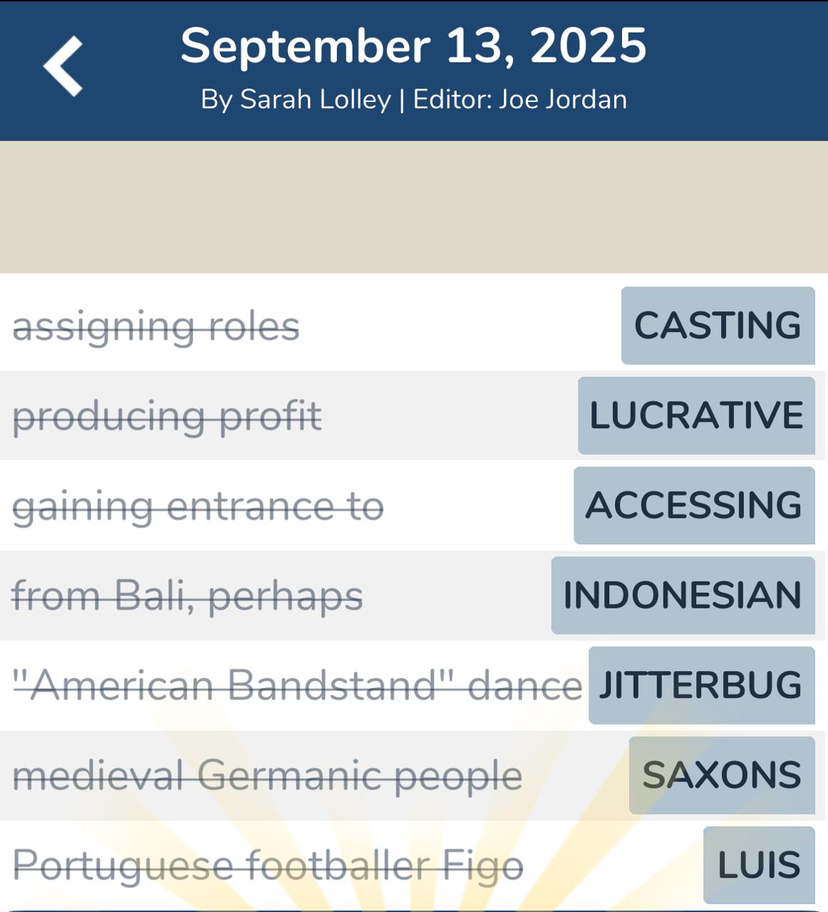 7 Little Words September 13 2025