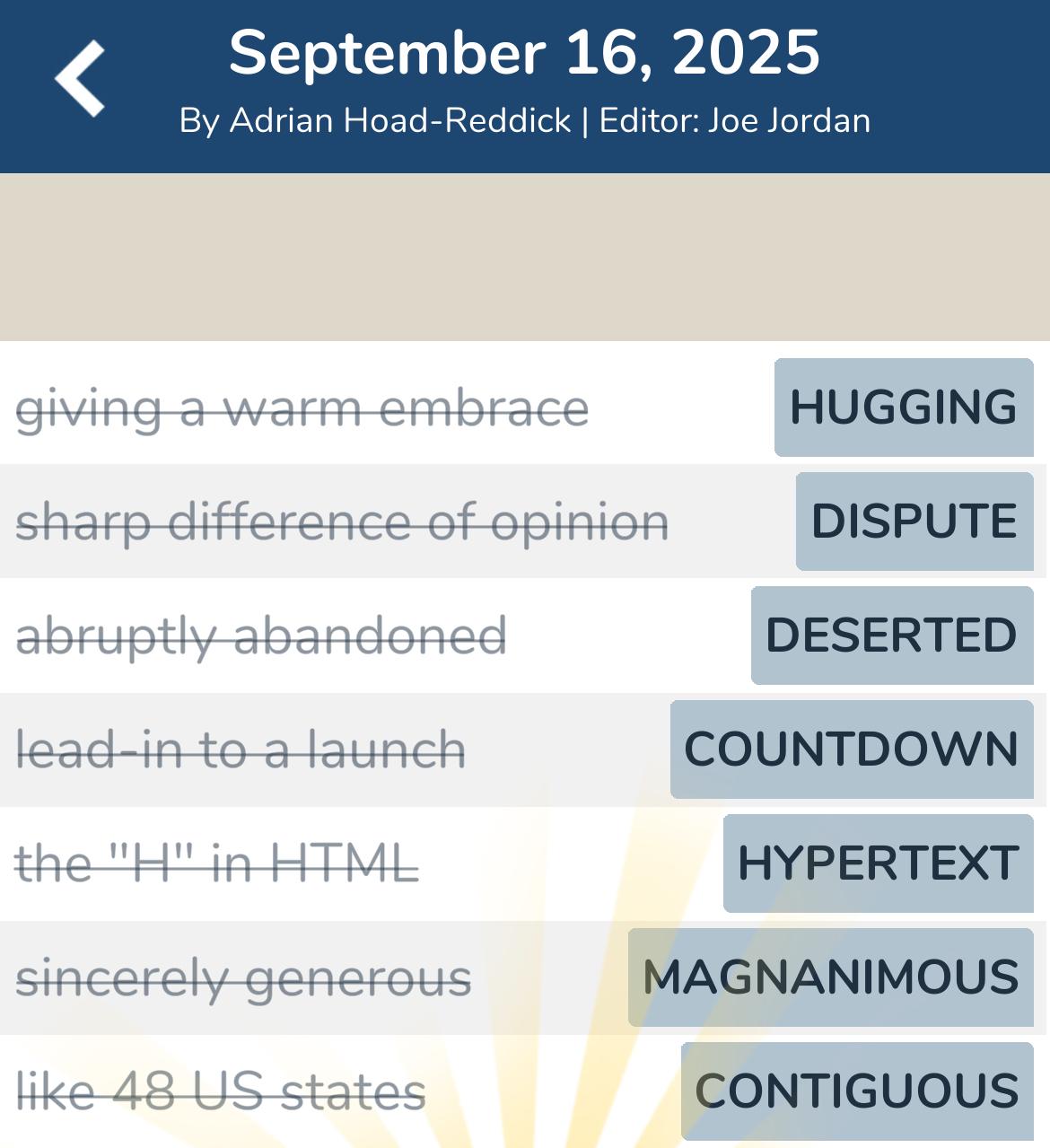 7 Little Words September 16 2025