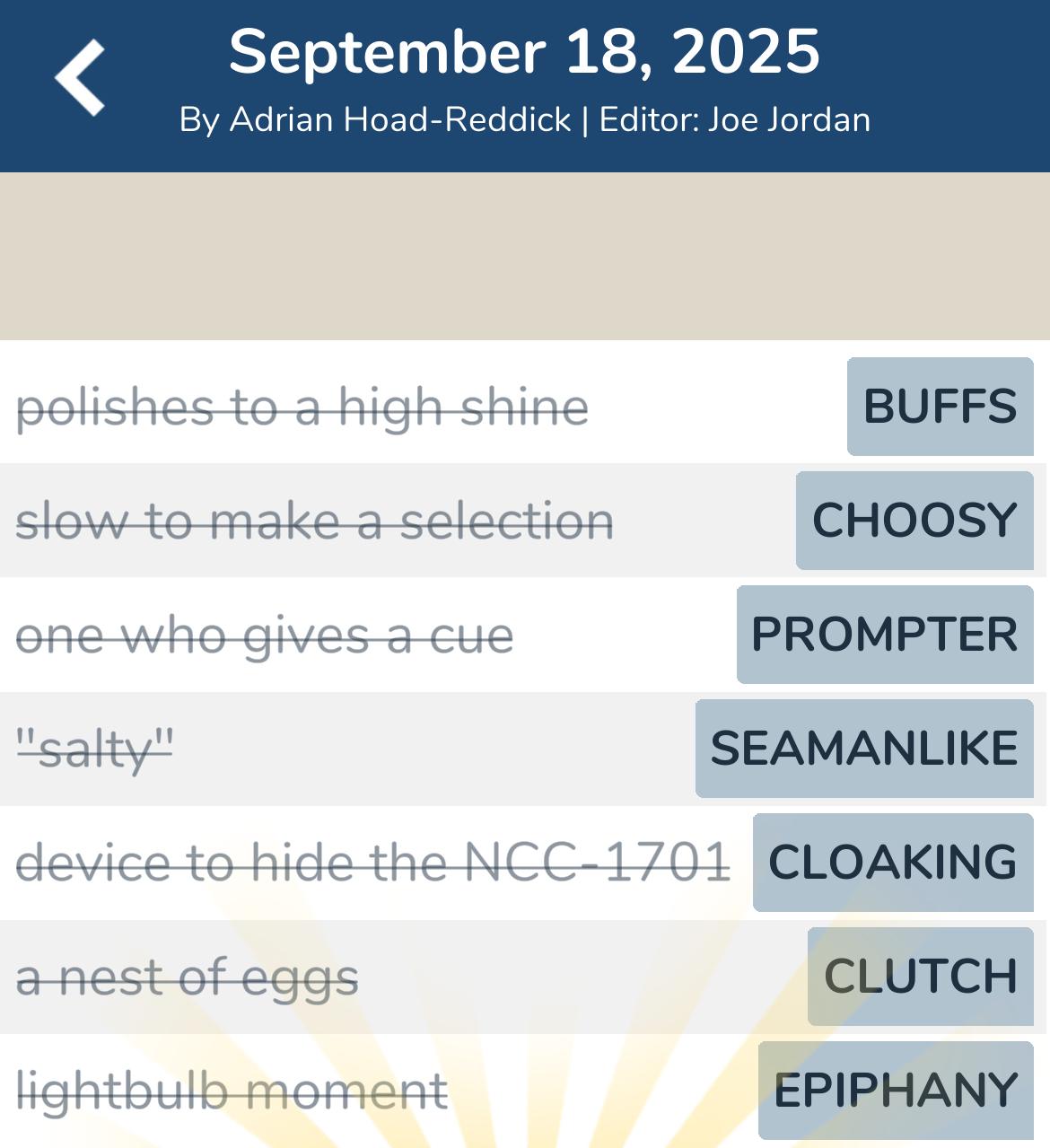 7 Little Words September 18 2025