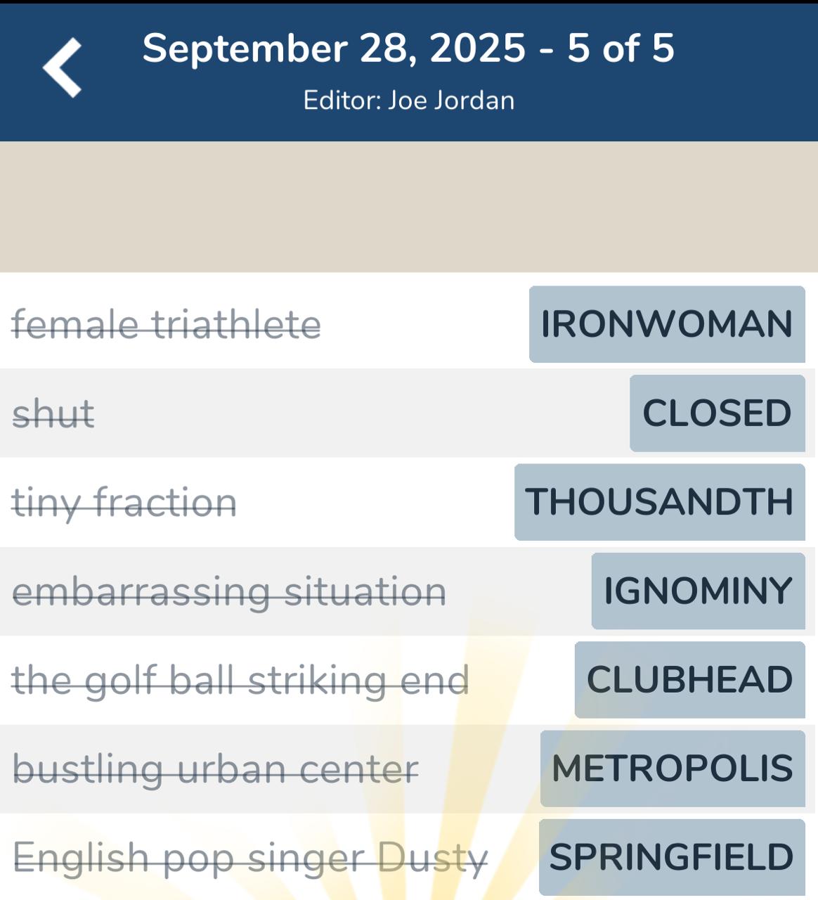 7 Little Words September 28 2025 5