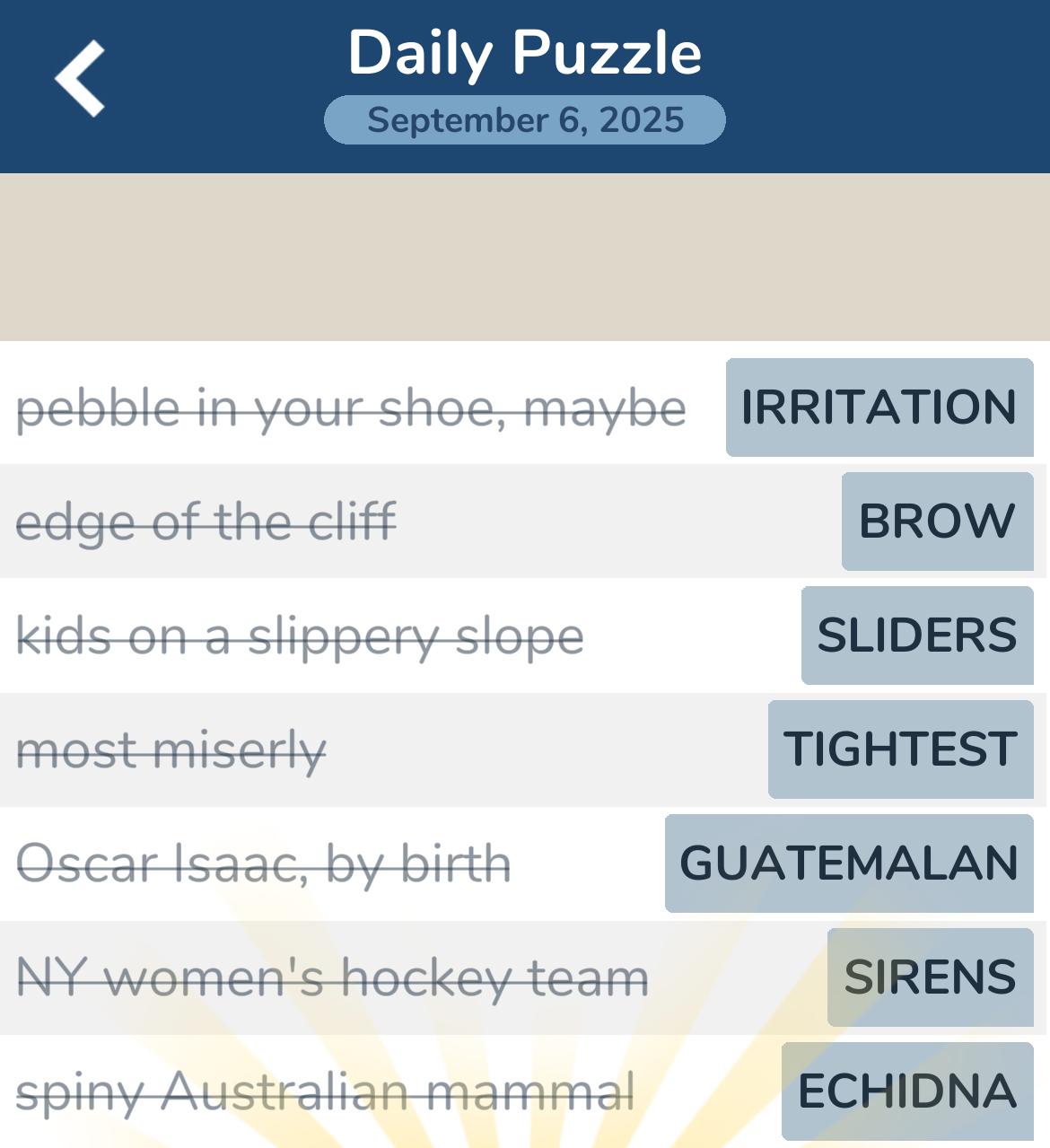 7 Little Words September 6 2025