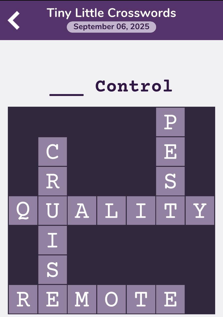 7 Little Words Tiny Little Crosswords September 6 2025