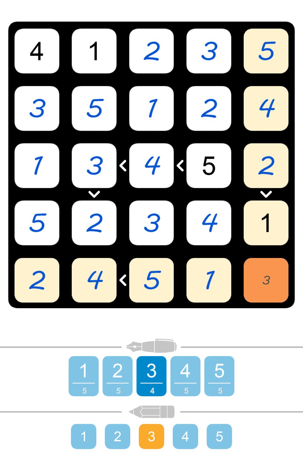 Puzzle Page Futoshiki September 23 2025