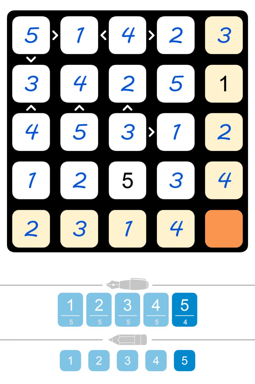 Puzzle Page Futoshiki September 30 2025