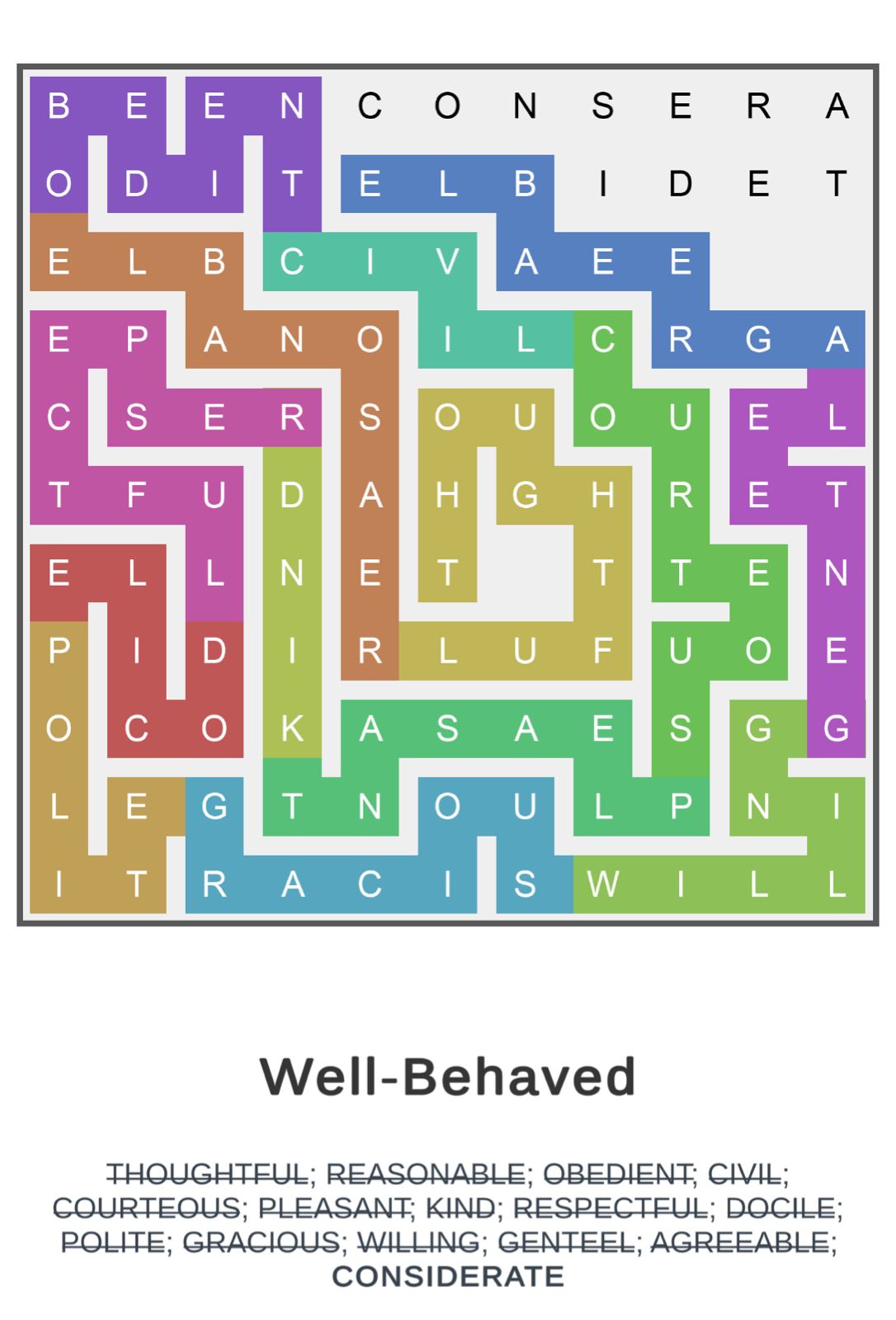Puzzle Page Word Snake September 13 2025