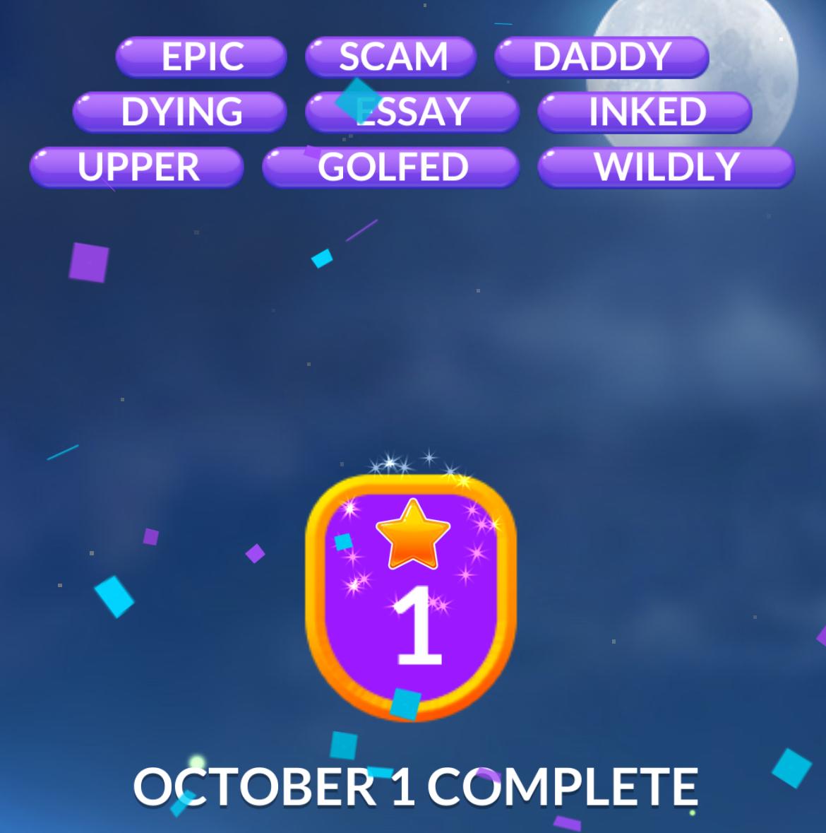 Word Stacks Daily Puzzle October 1 2025