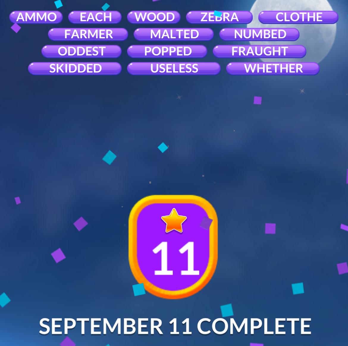 Word Stacks Daily Puzzle September 11 2025