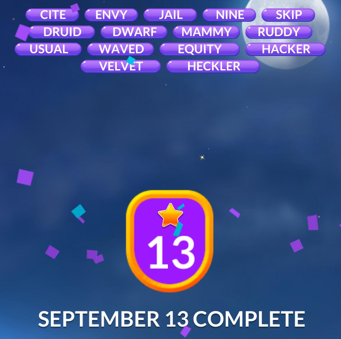 Word Stacks Daily Puzzle September 13 2025