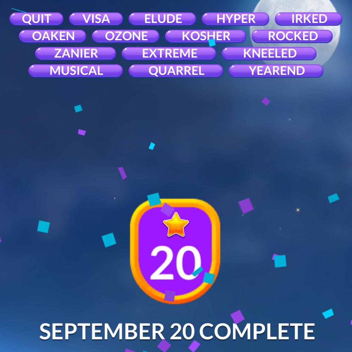 Word Stacks Daily Puzzle September 20 2025